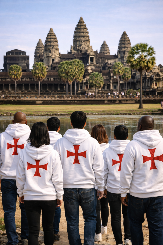 Templars facing Angkor Wat pic